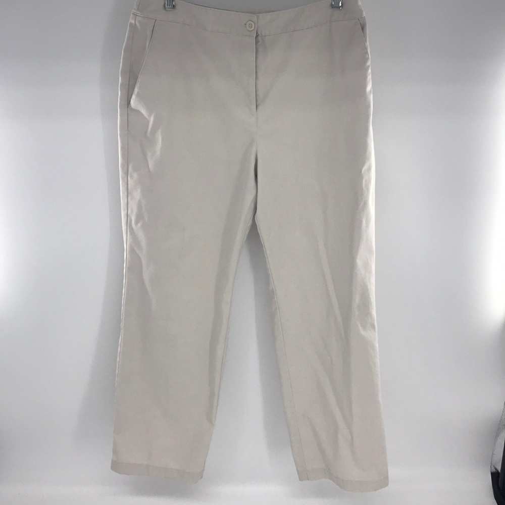 Valerie Stevens Casual Petite Pants Cream 12P Zip